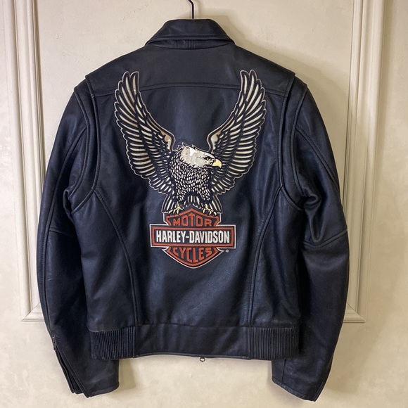 Harley-Davidson Other - Harley-Davidson Embroidered Eagle Leather Jacket size Small